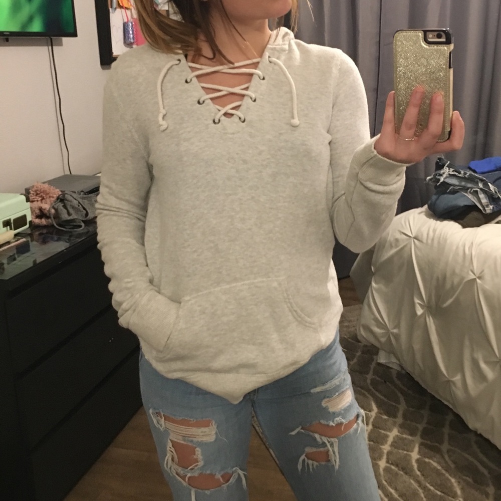 American Eagle Lace Up Sweatshirt